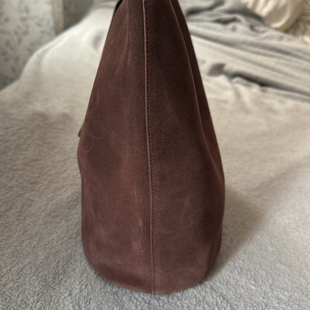 SIMKHAI Khai Suede Hobo Shoulder Bag in Cacao - Picture 17 of 17